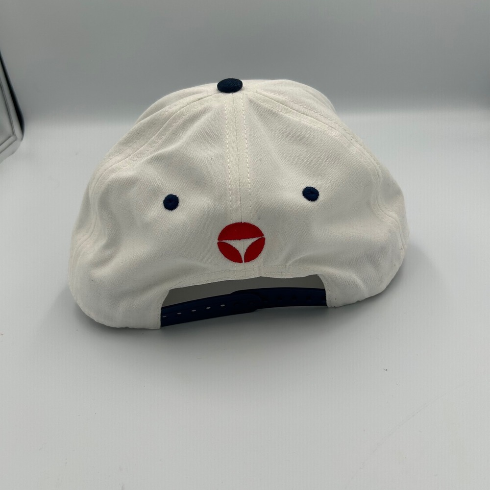 NWT TaylorMade Golf Hat Unisex 58cm White Navy Blue A-Frame Snapback Cap - Picture 3 of 7